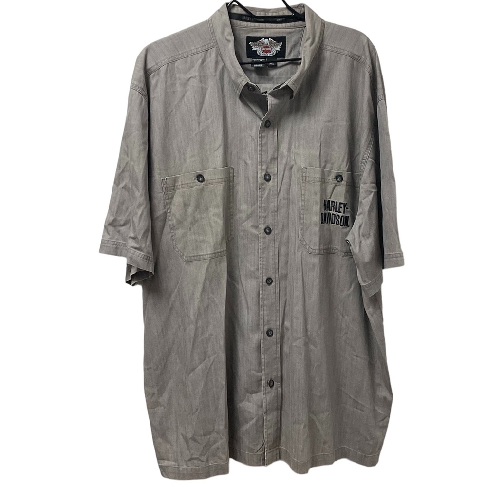 🏍️🔥Harley-Davidson Sharp Harley Cycles Back Logo 100% Cotton Button Down Shirt - Picture 4 of 6